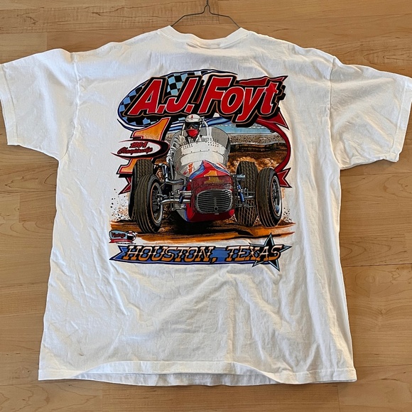 Vintage 90’s AJ Foyt F1 Racing Tshirt 2XL Houston Texas - Fruit of the Loom